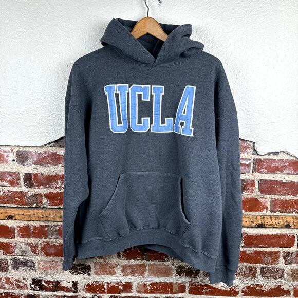 Vintage UCLA Bruins Hoodie Size XL Grey Fleece Hooded Sweatshirt Pullover USA - Picture 1 of 9